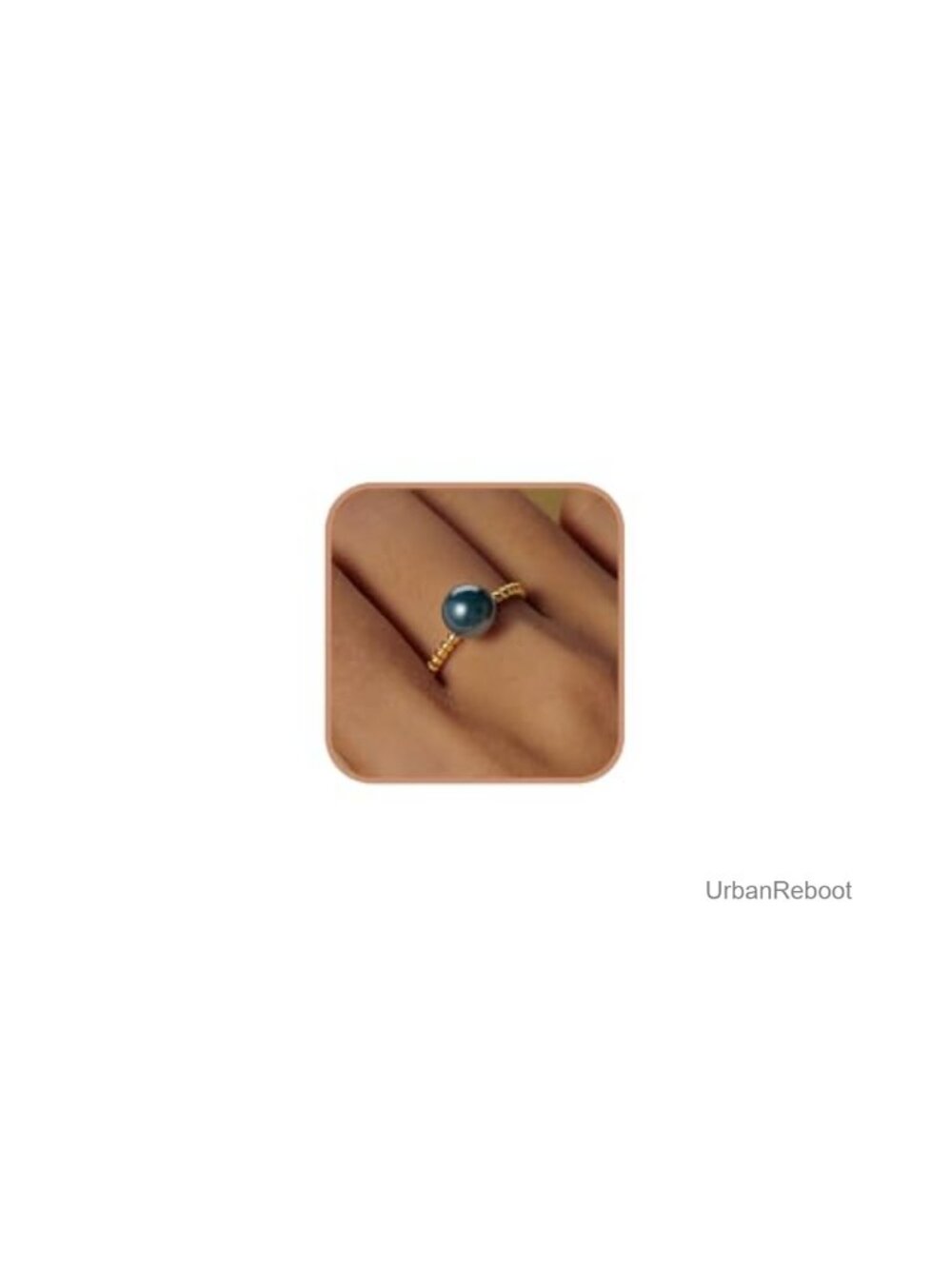 8mm Pearl Ring 925 Sterling Silver 14K Gold Plated Stacking Ring
